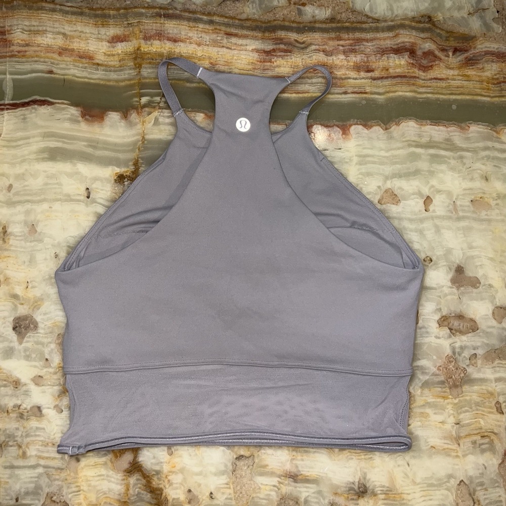 Lululemon Women's Flow Y Strappy Longline Sports Bra Lavender Gray XS - Picture 3 of 6